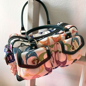 Coach Limited Edition Teal Scribble Stitch Satchel